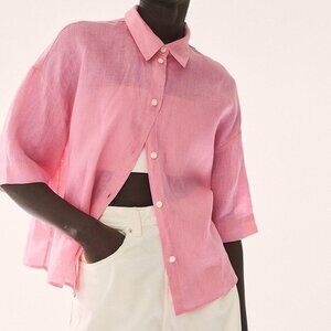 H&M 100% Linen Oversized Boxy Shirt size M